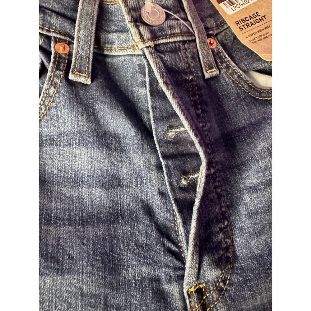 Levi Jeans Women Rib cage Straight Button Fly Size 24/32 - Picture 6 of 8